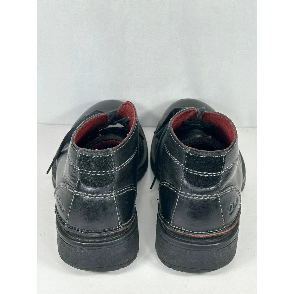 Clarks Roar Black Leather Chukka Boots Lace Up Ankle Lug Sole 82490 Sz 9